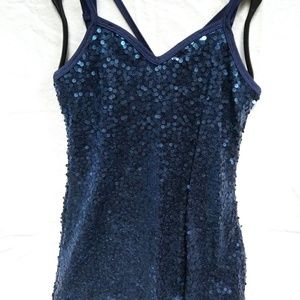 Navy blue sequin dress